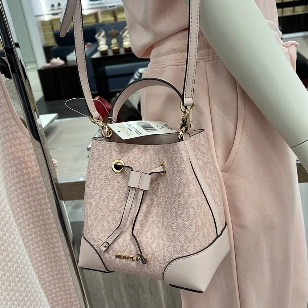 MICHAEL KORS 35F2GM9M1B MERCER SMALL BUCKET DRAWSTRING CROSSBODY Dk Powder Blush
